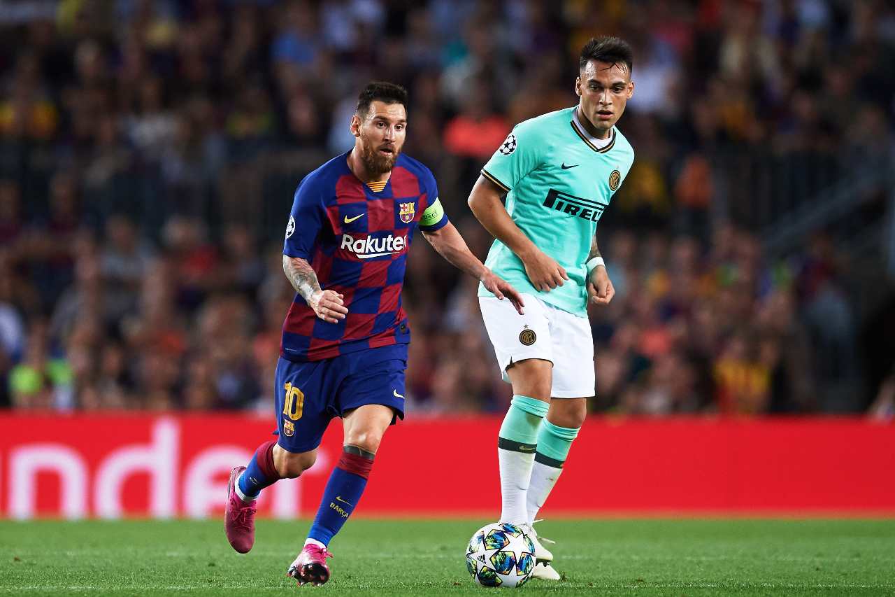 messi lautaro martinez inter barcellona