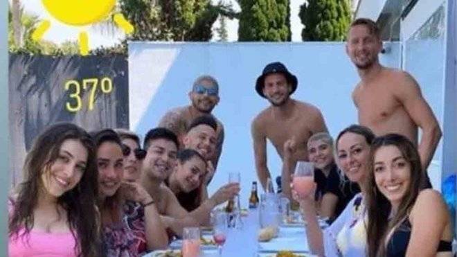 Siviglia, pranzo Banega e Ocampos