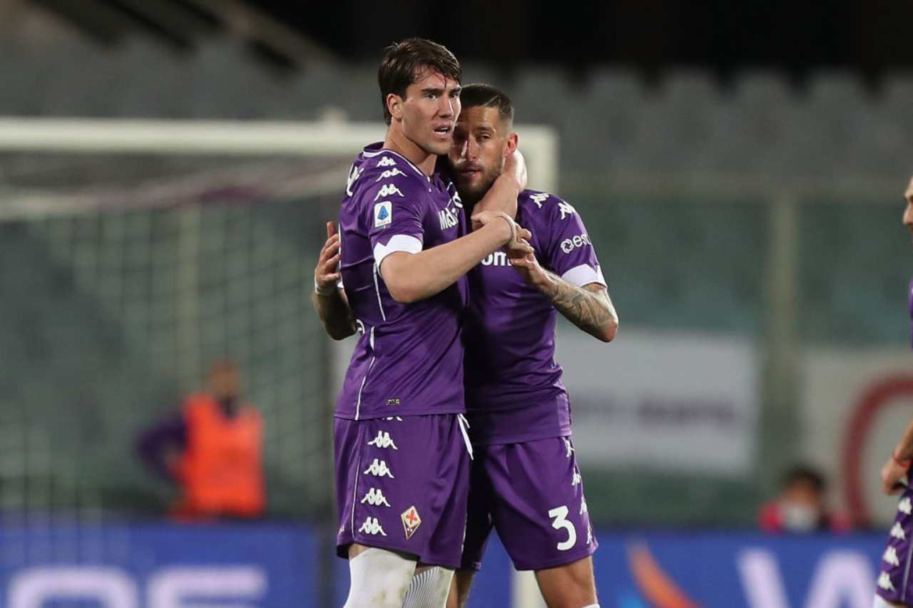Fiorentina, Dusan Vlahovic in azione