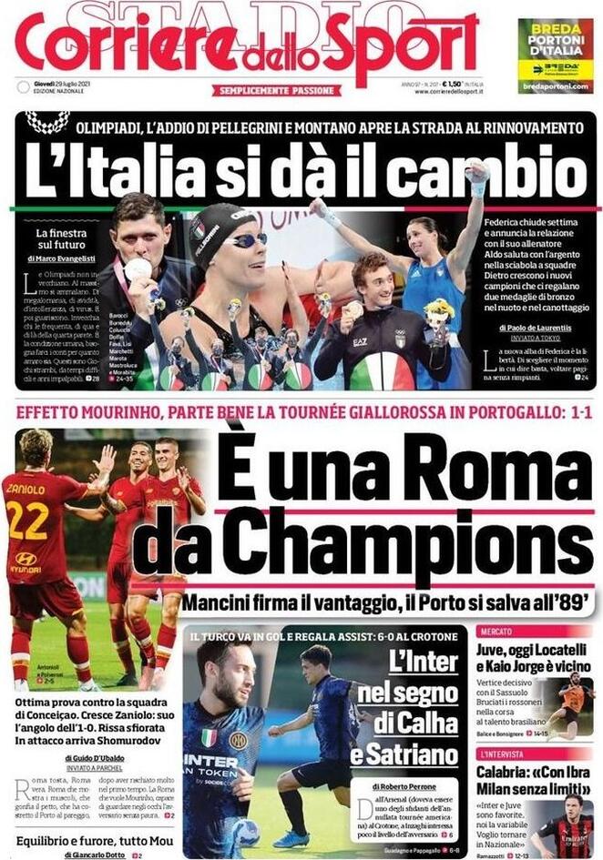 Corriere dello Sport, È una Roma da champions