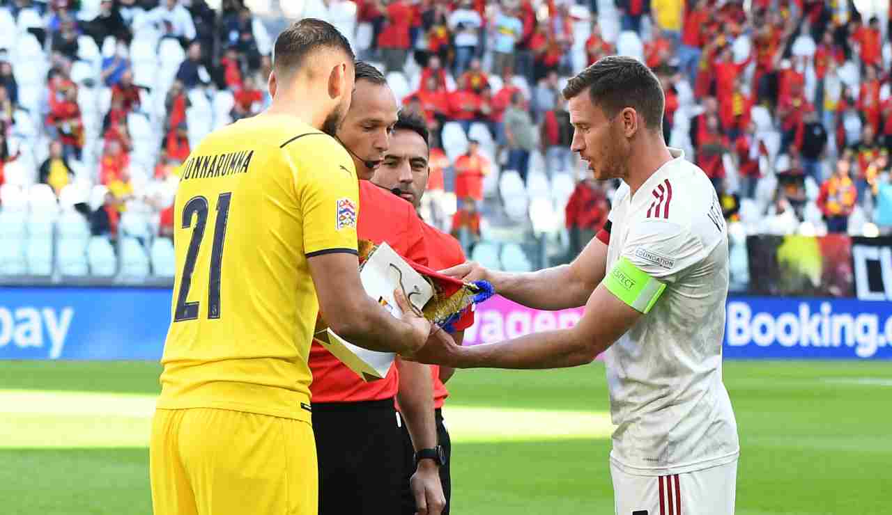 Italia-Belgio, fascia a Donnarumma | È il più giovane capitano dopo Rivera