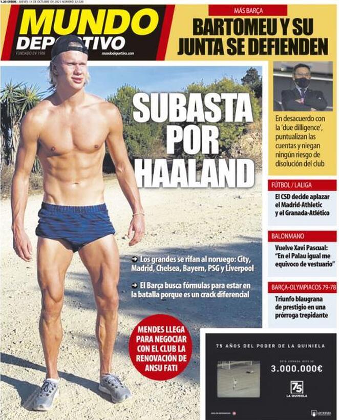 Mundo Deportivo, la prima pagina di oggi 14 ottobre