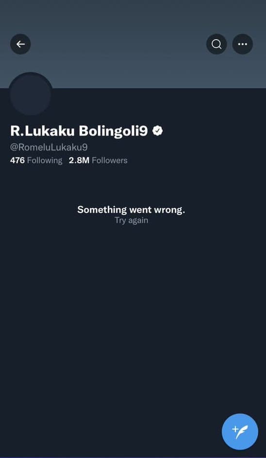 Romelu Lukaku, sparito da Twitter