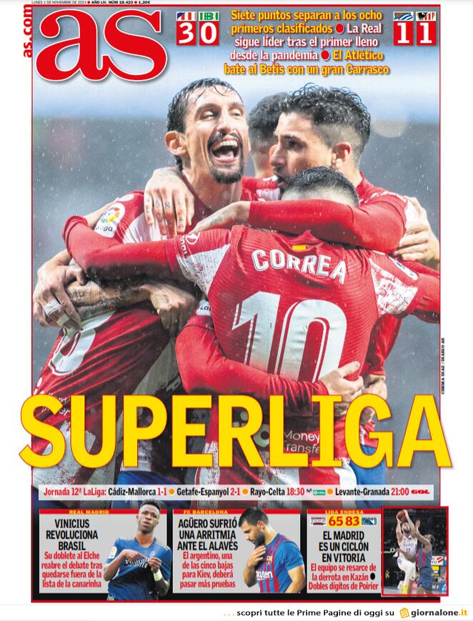 AS, prima pagina del 1 novembre 2021