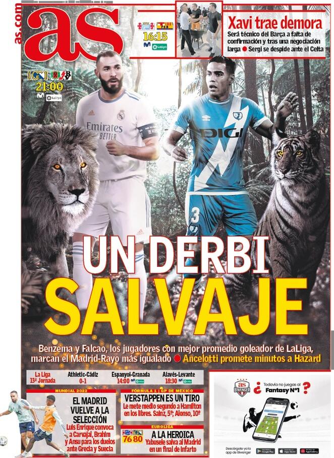 AS, la prima pagina di oggi 6 novembre 2021