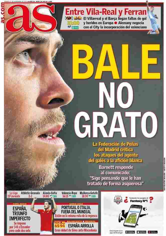 AS, la prima pagina di oggi 27 novembre 2021