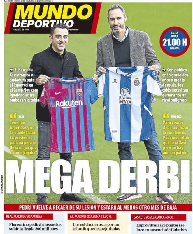 Mundo Deportivo, la prima pagina di oggi 20 novembre