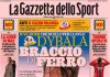 Gazzetta dello Sport, la prima pagina del 15 gennaio-2022