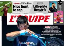 L'Equipe, prima pagina del 15 gennaio 2022