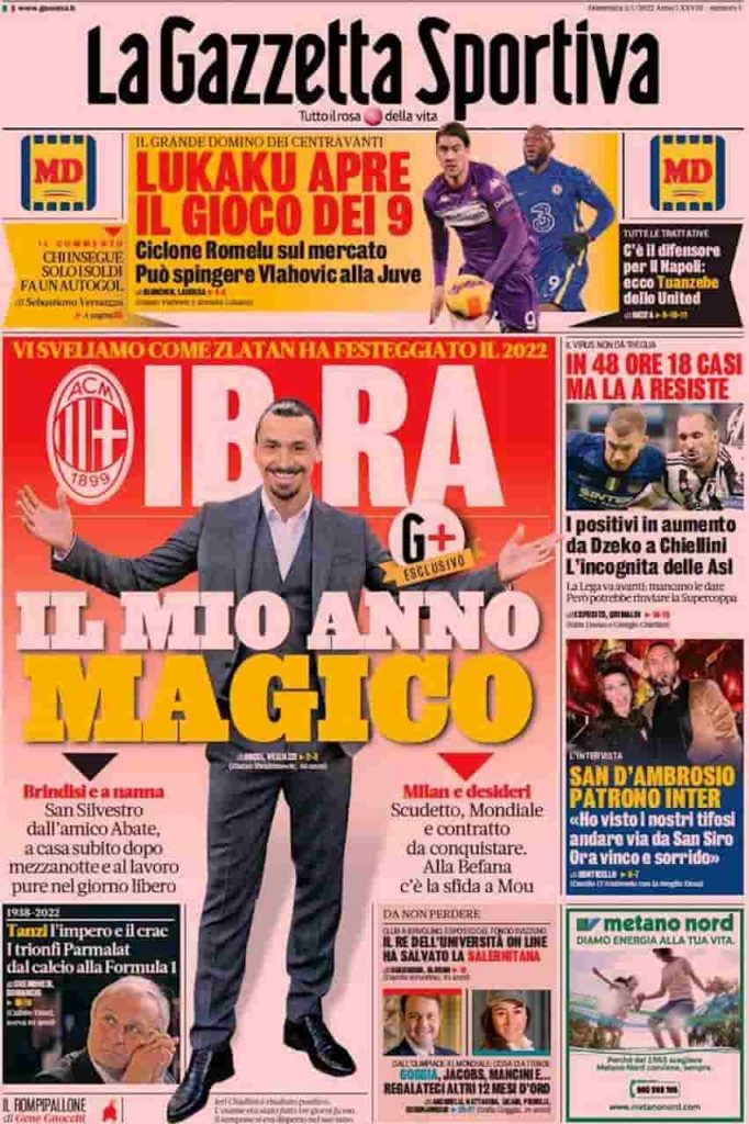 Prima Pagina Gazzetta - 20220102 - calciomercato.it