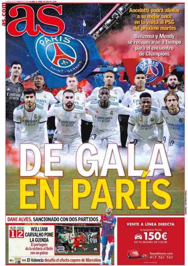 AS, la prima pagina del 10 febbraio 2022