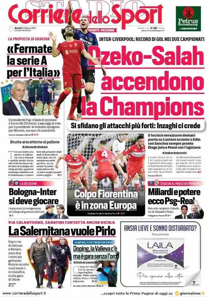 Corriere dello Sport | Dzeko-Salah accendono la Champions