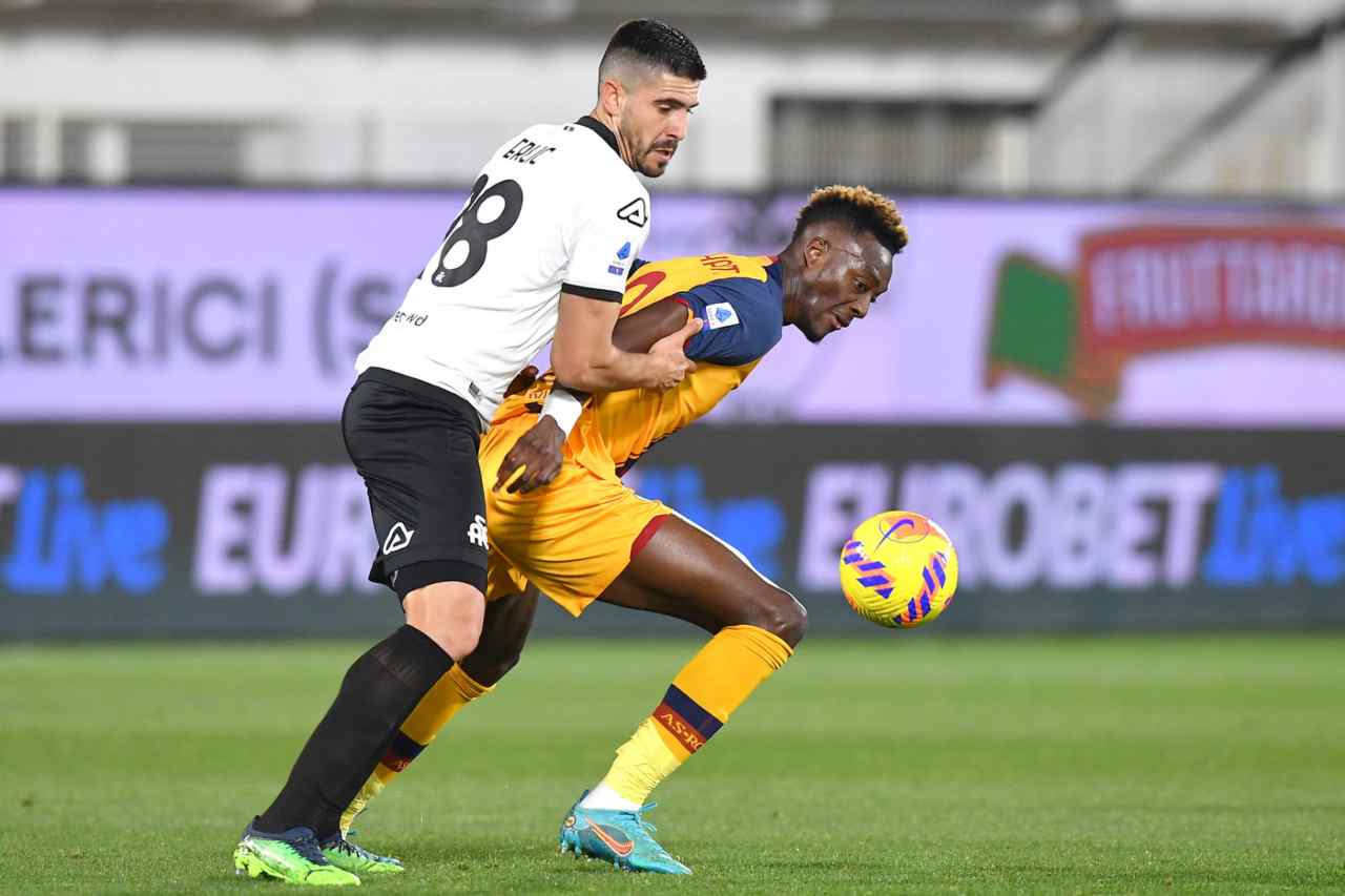 Spezia-Roma, scintille tra Cristante e Abraham