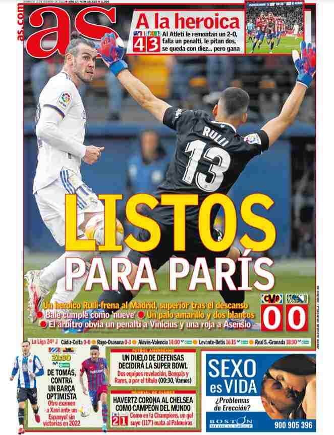 AS, la prima pagina di oggi 13 febbraio 2022