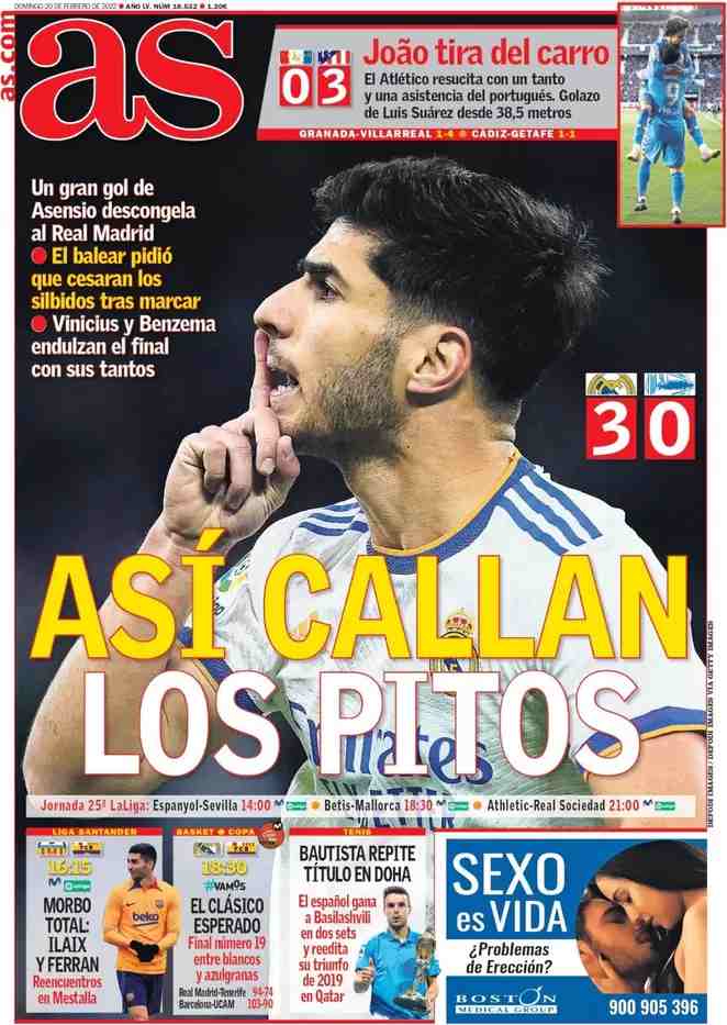 AS, la prima pagina del 20 febbraio 2022