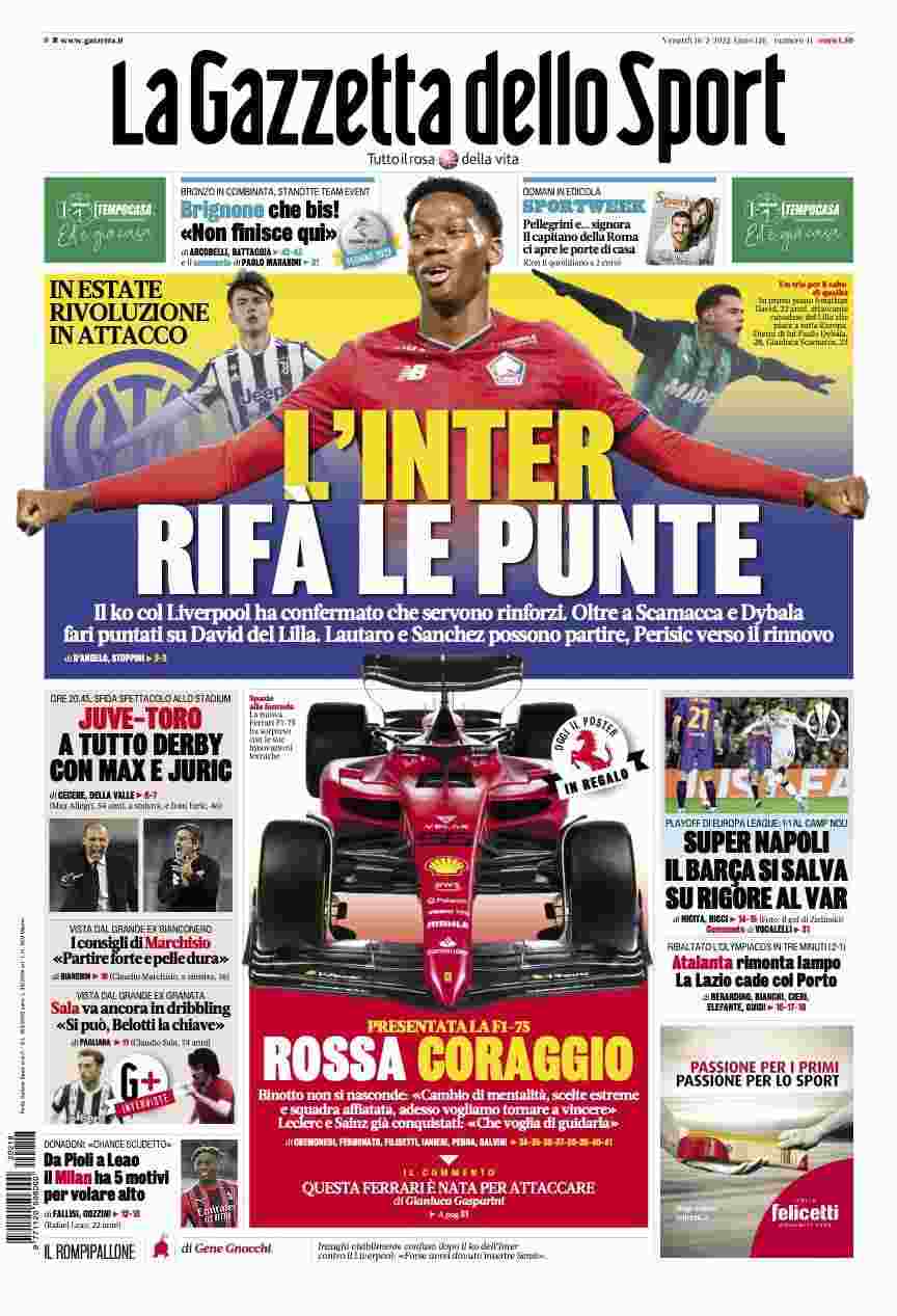 La Gazzetta dello Sport, L’Inter rifà le punte