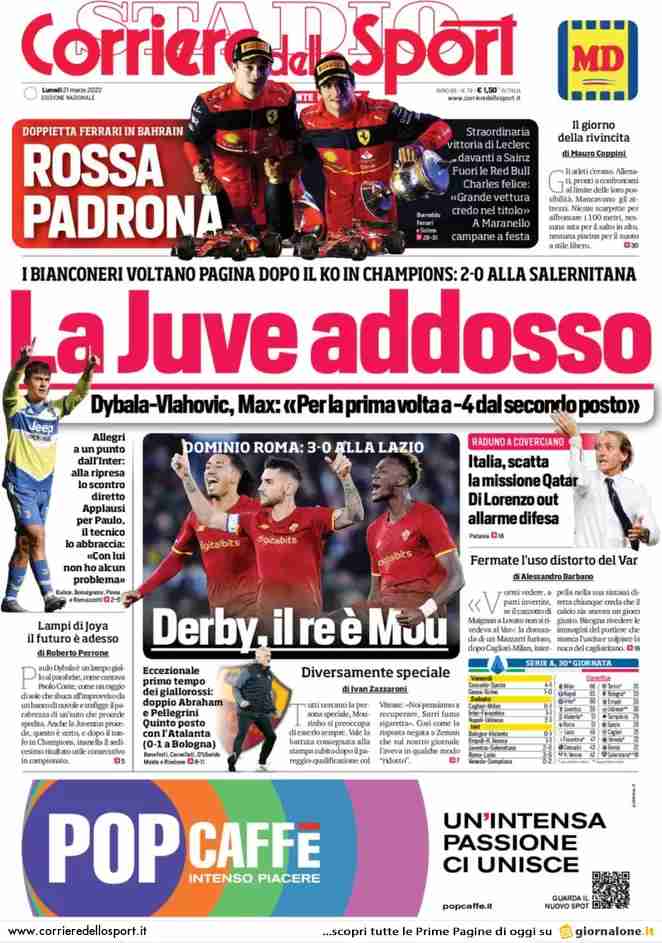 Corriere dello Sport | La Juve addosso