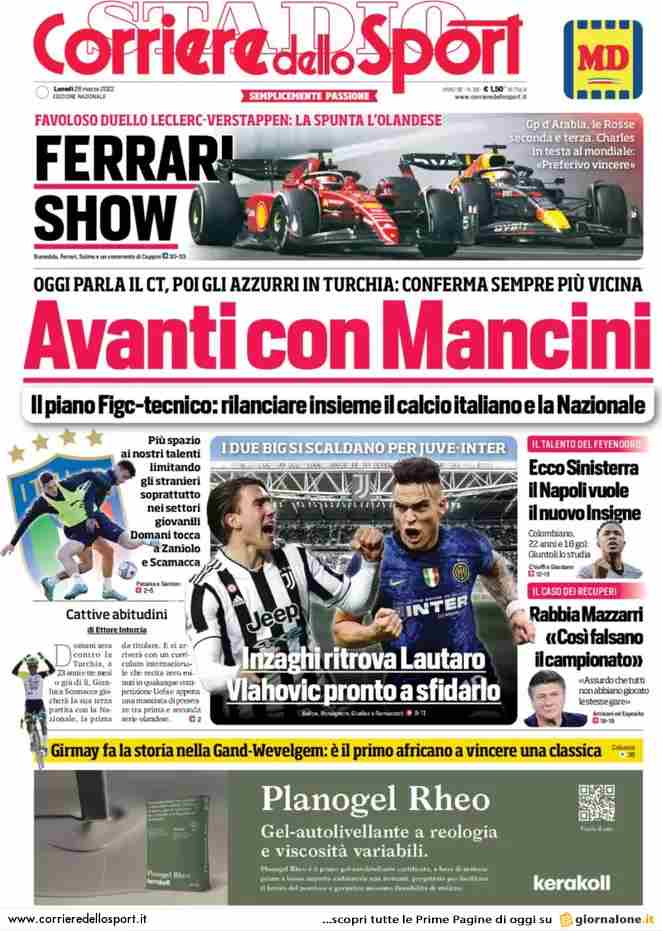 Corriere dello Sport | Avanti con Mancini