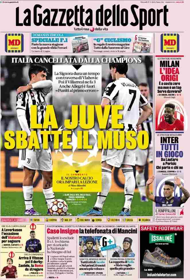 La Gazzetta dello Sport | La Juve sbatte il muso