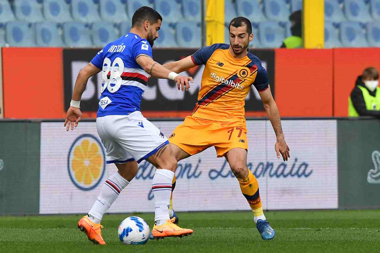 mkhitaryan roma sampdoria voti tabellino