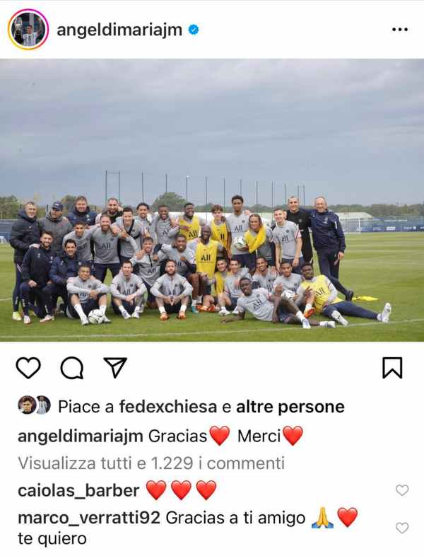 Di Maria saluta il PSG sui social: c'è anche l'indizio sulla Juve