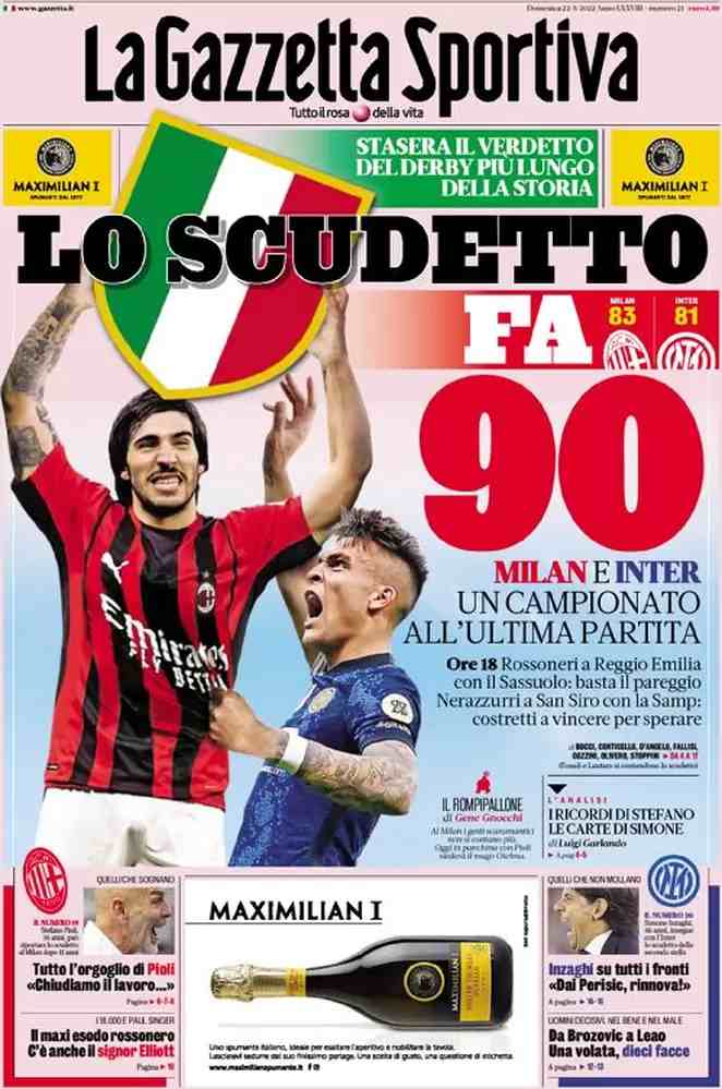 La Gazzetta dello Sport | Lo Scudetto fa 90