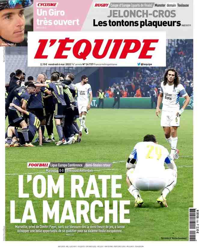 L'Equipe | L'OM rate la marche