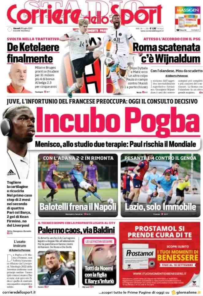 Corriere dello Sport | Incubo Pogba