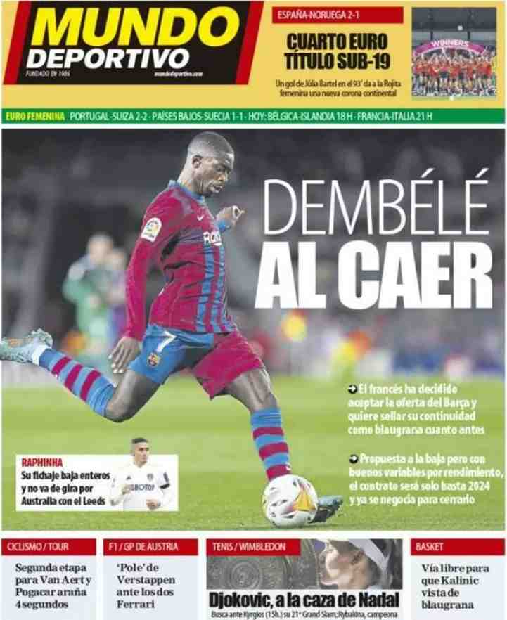 Mundo Deportivo - Dembele al caer