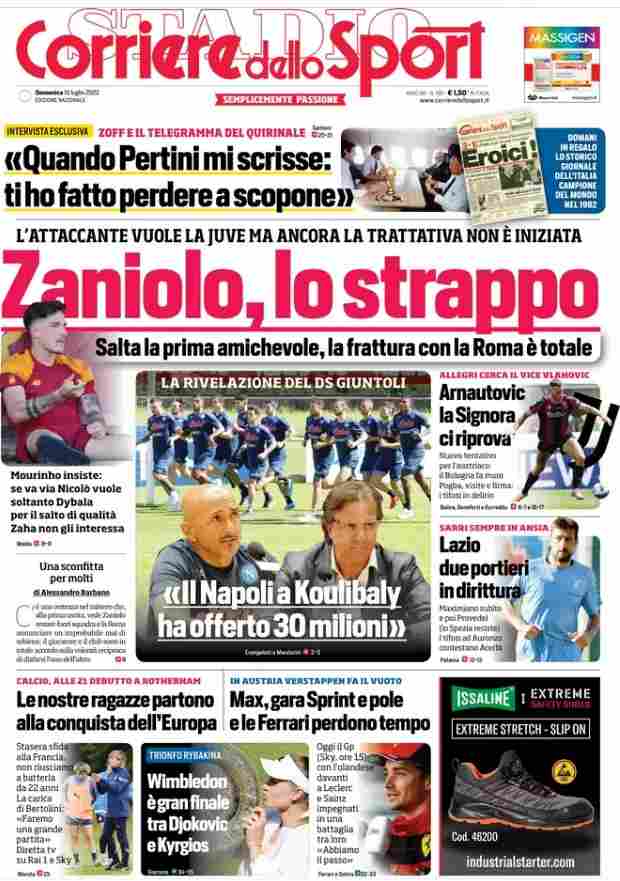 Corriere dello Sport - Zaniolo, lo strappo