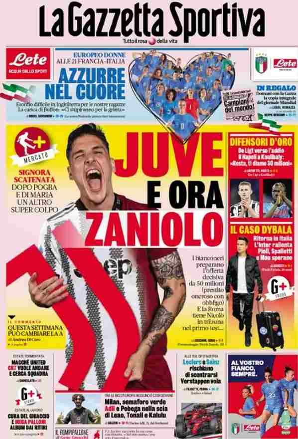 La Gazzetta dello Sport - Juve, e ora Zaniolo
