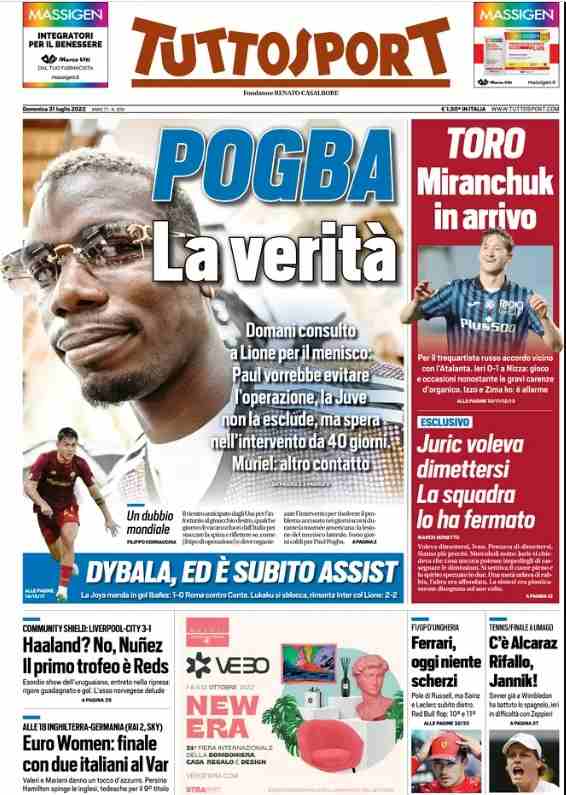 TuttoSport - Pogba la verità