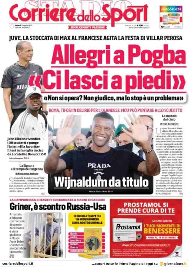 Corriere dello Sport | Allegri a Pogba: "Ci lasci a piedi"