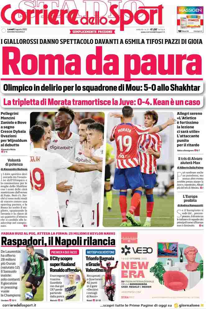 Corriere dello Sport | Roma da paura