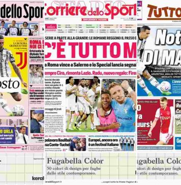 Rassegna Stampa, le prime pagine dei quotidiani sportivi del 15 agosto