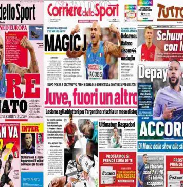 Rassegna Stampa, le prime pagine dei quotidiani sportivi del 17 agosto