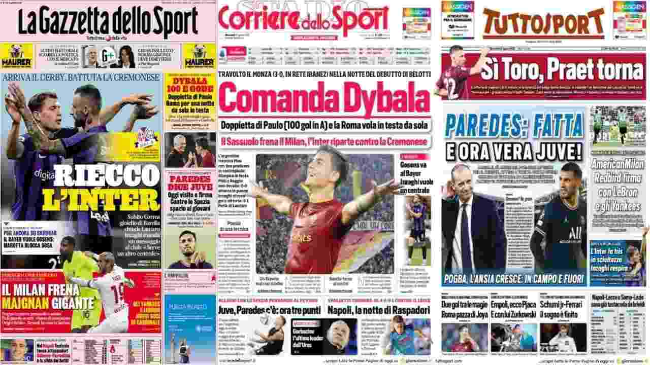 Rassegna Stampa, le prime pagine dei quotidiani sportivi del 31 agosto