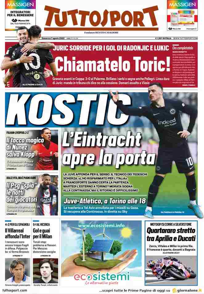 Tuttosport | Kostic, l'Eintracht apre la porta