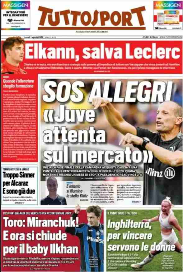 TuttoSport - SOS Allegri