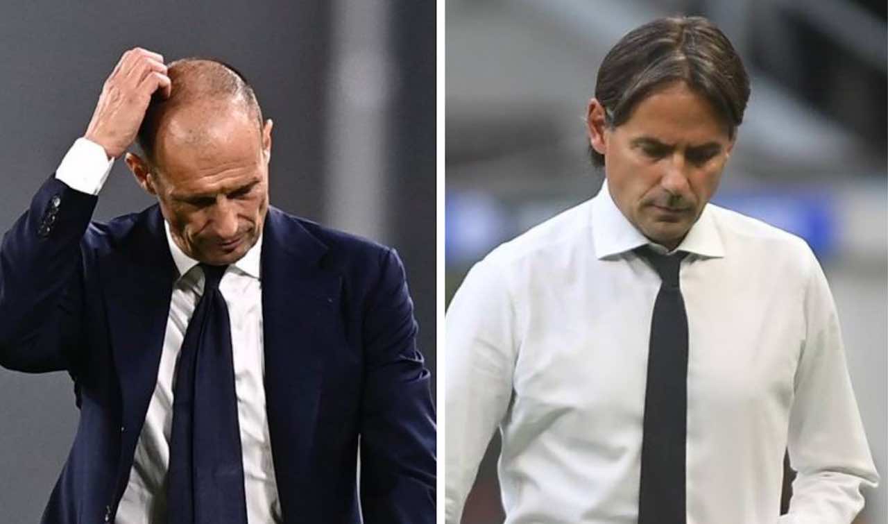 Allegri e Inzaghi: tifosi Juve e Inter contrariati