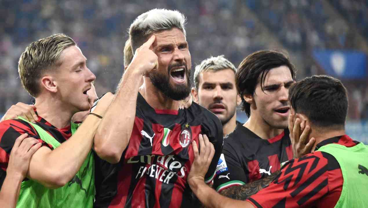 Giroud non sbaglia: il Milan batte la Sampdoria