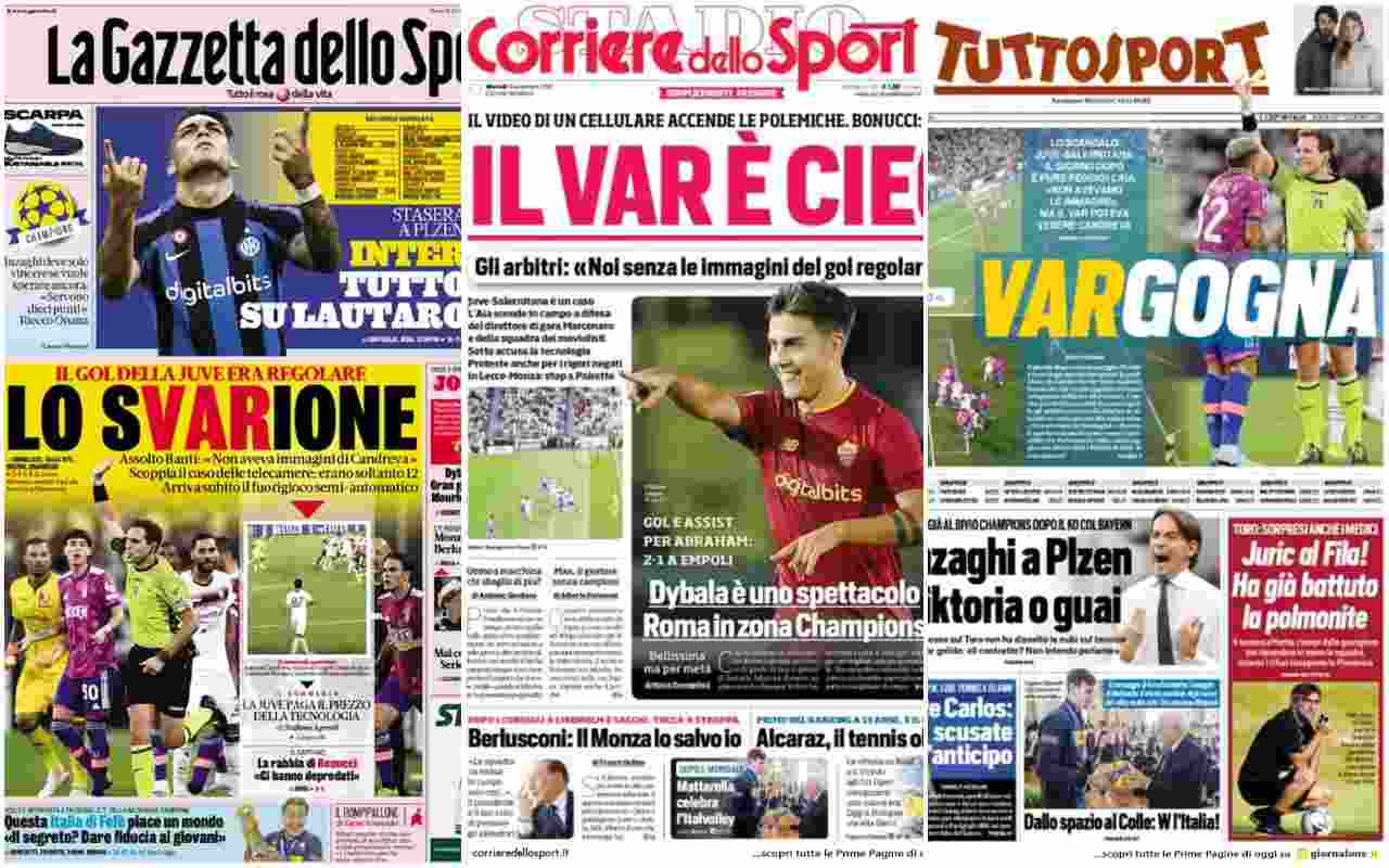 Rassegna Stampa, le prime pagine dei quotidiani sportivi del 12 settembre
