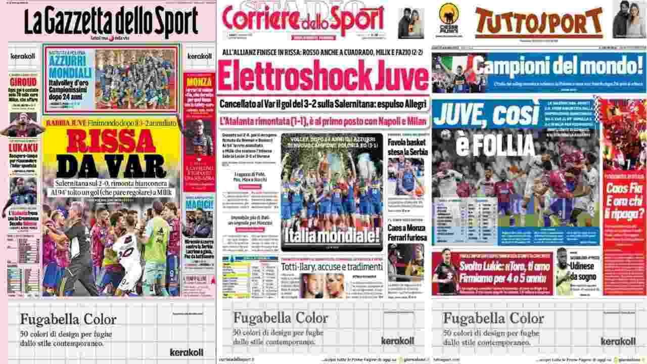 Rassegna stampa, le prime pagine dei quotidiani sportivi del 12 settembre