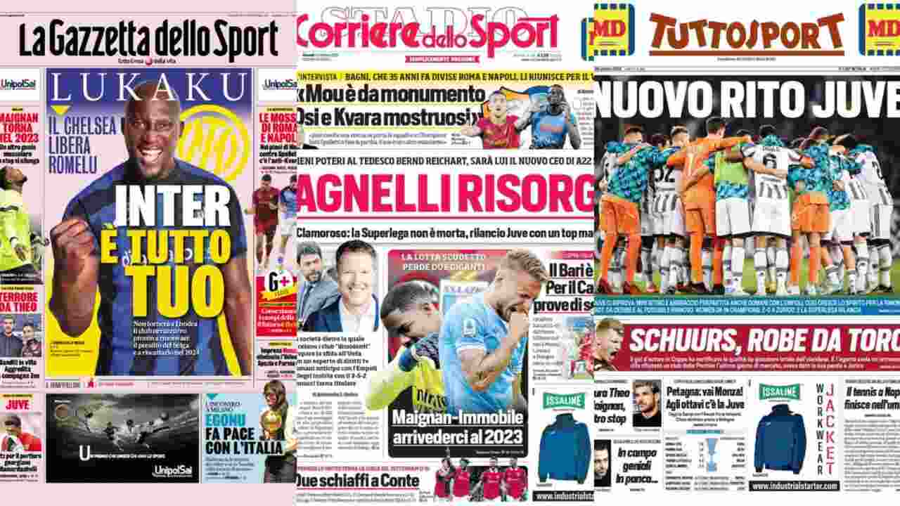 Rassegna Stampa, le prime pagine dei quotidiani sportivi del 20 ottobre