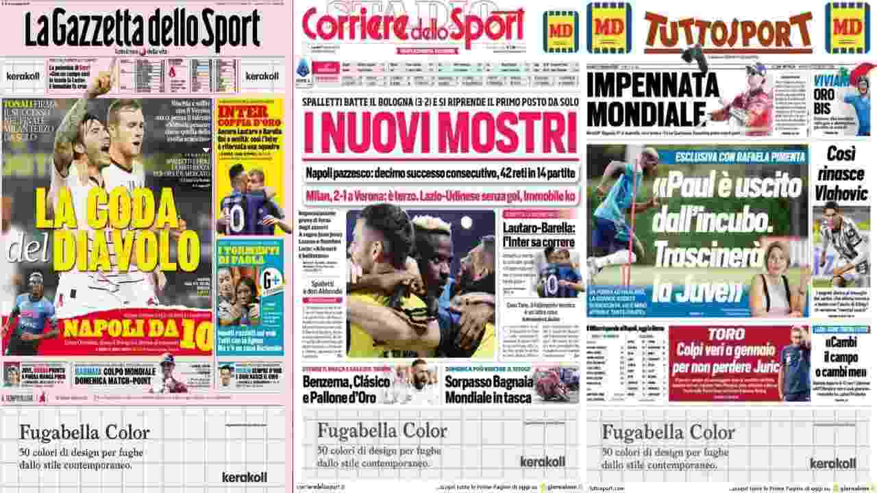 Rassegna Stampa, le prime pagine dei quotidiani sportivi del 17 ottobre