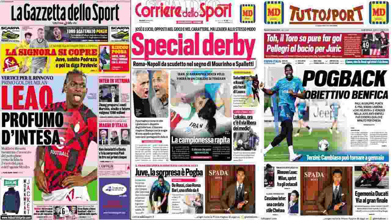 Rassegna Stampa, le prime pagine dei quotidiani sportivi del 19 ottobre