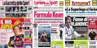 Rassegna Stampa, le prime pagine dei quotidiani sportivi del 21 ottobre