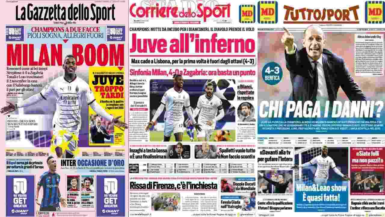 Rassegna Stampa, le prime pagine dei quotidiani sportivi del 26 ottobre