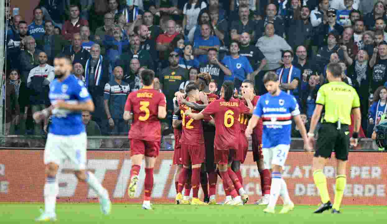 PAGELLE E TABELLINO Sampdoria-Roma 0-1: Pellegrini decisivo, Ferrari che sciocchezza