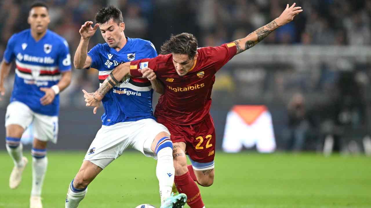 PAGELLE E TABELLINO Sampdoria-Roma 0-1: Pellegrini decisivo, Ferrari che sciocchezza